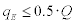 <math> <semantics> <mrow> <msub> <mi>q</mi> <mi>E</mi> </msub> <mo>&#x2264;</mo><mn>0.5</mn><mo>&#x22C5;</mo><mi>Q</mi> </mrow> <annotation encoding='MathType-MTEF'> </annotation> </semantics> </math> 